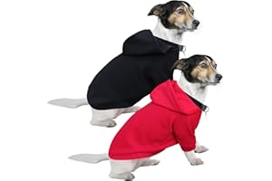 HuaLiSiJi Felpa Cane Taglia Grande Maglione per Cani Taglia Grande Pigiama per Cani, Caldo e Leggero, Tessuto Morbido Facile da Indossare e Bei Colori (3XL, Nero+Rosso)