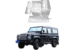 JONKOKO Windschutzscheibe Sonnenschutz Auto Faltbarer UV-Strahlen Reflektor Auto Frontscheibe & Vollfenster Glas Sonnenschutz für LR Defender 90 110 2004-2022 (Für Defender 2004-2018, Vollfensterglas