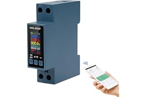 DEWINLVD 8 in 1 Contatore energia elettrica wifi 40A Stabilizzatore di tensione 220V con sovratensione sovratemperatura sovracorrente e protezione da interruzione di corrente (KWS-303 blu)