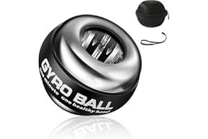 PiPiCat Gyroball Appareil d'exercice pour bras de fitness et balles de poignet anti-stress Cœur en métal Éclairage automatique et silencieux 6 vitesses et couleurs vives + sac à balles