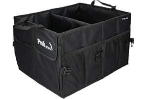 PMK GRUPO - Organisateur de Voiture Coffre | Rangement Coffre de Voiture Pliable Imperméable de Grande Capacité et Réglable - Couleur Noir - 1 Unité