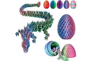 THRYVIEL Huevo de dragón impreso en 3D con dragón, misterioso dragón de impresión 3D, juguete de dragón impreso en 3D, regalo sorpresa de Pascua para niños y adultos