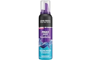 John Frieda Frizz Ease Traum-Lousse Styling Mousse – zawartość: 200 ml – z ochroną przed wysoką temperaturą – definiuje i utrwala loki – blask