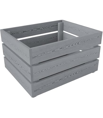 Lermowood Holzkisten Reg 25 x 20 x 30cm Grau