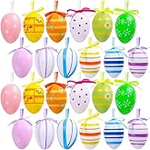 Pack of 24 Easter Eggs for Hanging, Plastic Easter Eggs, Easter Eggs, Plastic Easter Eggs, Easter Eggs Made of Plastic for Ha