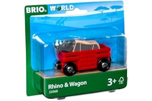 Brio World WAGON ET RHINOCEROS, 33968, Rouge