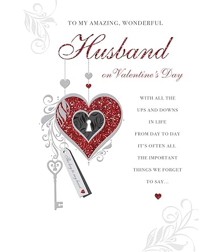 Modern Type Valentines Card Husband - 8 X 6 Inches - View #8