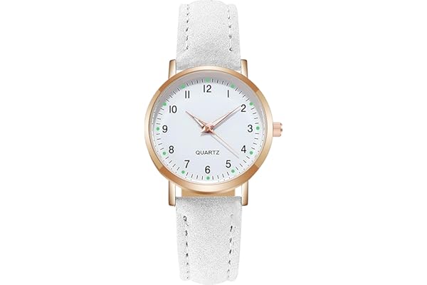 AOOSU Montre Femme, Lumineux Montre à Quartz Analogique pour Femme, Montres à la Mode Femmes Montres élégante avec Bracelet en Cuir Brossé pour Femmes