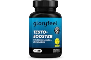GLORYFEEL Testosterone Homme Booster Extra Hautement Dosé - Maca (20:1), Tribulus Terrestris (25:1), 500mg Fenugrec, Ginseng, Citrulline, Ashwagandha & Plus - 120 gélules véganes pour Hommes et Femmes