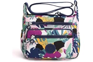 Shilanmei Nylon Crossbody Bag, Women Large Capacity Waterproof Shoulder Bag Messenger Hobo Bag with Zipper and Multi-pockets