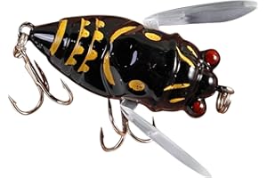 Ymhapp 1Pc Black Cicada Fishing Catcher - Freshwater Attractant Lures,Fish Tackle Realistic Cicada Shaped Fake Catching Lures,Strong Hook Reusable Swim Baits for Lake Pond,Topwater Lures