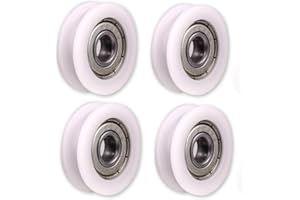 Atoplee 4pcs Round Groove Nylon Pulley Wheels Roller for Slide Gate/Angle Bar/Drawers (4x15x6mm)