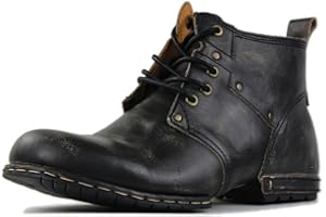COWSDELLA Uomo Marrone chiaro Stivali Chukka Allacciati Moto Casual Pelle Abito Stivaletto per Uomo Moda 6015-1-C-R