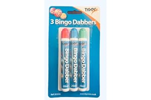Tiger Bingo Dabber Games Dabbers Stationär Blisterförpackning med 3 19,6 x 9,1 x 1,7 cm; 80 gram (röd/blå