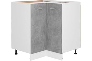 Tidyard Armadio Inferiore,per Cucina,Armadio da Cucina,Mobile da Cucina Salvaspazio,Mobili Cucina Componibili,Mobile Base per Cucina,Armadietti da Cucina Grigio Cemento 75,5x75,5x80,5 cm in Truciolato