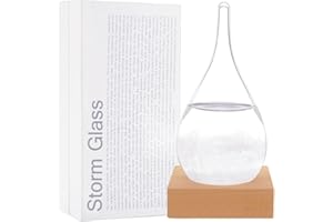 F FOXKEY Christmas Gifts, Storm Glass Weather Forecaster, Teardrop Shape Weather Forecast Bottle, Home Office Desktop Decoration Bottle Weather Station, Unique Fashion Creative Christmas Gifts