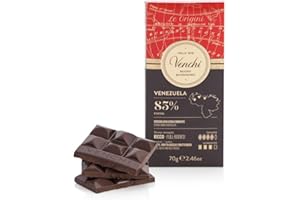 Venchi Tablette de chocolat noir 85 %, Venezuela, 70 g - Chocolat mono-origine - Sans gluten