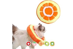 Siribelle Collerette Chien Chat Collier Récupération Colerette Chiot Anti Lechage Anti-Morsure Protection Ajustable Lavable Comfy Cone Orange M