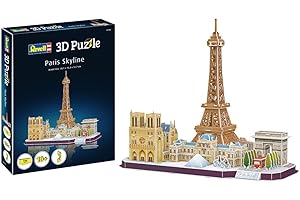 Revell 3D Puzzle 00141 I Paris Skyline I 114 Teile I 4 Stunden Bauspaß für Kinder und Erwachsene I ab 10 Jahren I Die Pariser Skyline mit den berühmtesten Gebäuden selber zusammenbauen
