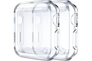 Upeak Compatible with Apple Watch Screen Protector Case Series 1/2/3 38mm, Soft TPU Protective Case Cover for iWatch 38mm, 2 Pack, Clear/Clear