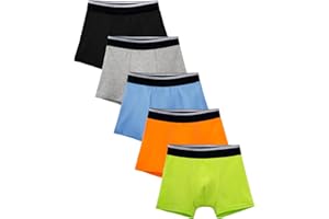 TIICHOO Washable Incontinence Pants for Boys Cotton Reusable Leakproof Underwear 5 Pack