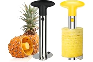 VDFJEK 2 Pcs Pineapple Cutter Slicer and Corer, Pineapple Corer, Pineapple Cutter, Easy Clean for Detachable Pineapple Peeler, Premium Stainless Steel Comfortable Non-Slip Holding Pineapple Corer and Slicer