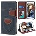 Produktbild Galaxy J5 2016 Hülle, XY-shell PREMIUM Tasche Flip Etui Wallet im [Stoff Bezug und PU leder] Handyhülle für Samsung Galaxy J5 Case Cover mit Kartenfach Schutzhülle - Blau