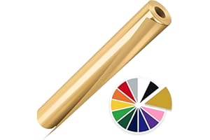 Artcut Vinilo Textil Termoadhesivo 30.5x300cm, HTV Vinilo Textil, Vinilo Termoadhesivo Textil, FáCil de Cortar, Rollo de Vinilo Transferencia de Calor para Ropa De Bricolaje, Tela (Oro del suelo)