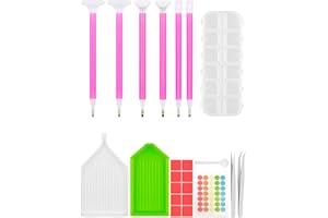 Sheryl&Rain 23Pcs Diamond Painting Accessories,12 Grids Diamond Painting Storage Boxes, Diamonds Art Accessories 6Pcs Drill Pens,Trays,Spoon,Labels,Tweezers,Diamond Embroidery Tools for Adults