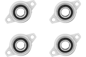 HiPicco Pillow Block Bearing, 4Pcs KPL002 Flange Mounted Pillow Bearings - Bore 15mm/0.59" ID Self Alignment Zinc Alloy Plummer Block Bearing for Diameter 15mm Linear Shaft Rod