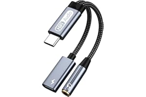 LIAOAN WEIYU Adaptateur USB C vers Casque 3,5 mm et Chargeur, 2 en 1 USB C vers Prise 3,5 mm et Port de Charge USB C, Charge Rapide, Compatible avec Phone 15 Pro Max Plus, Samsung S21 S22 S23 S24 Ultra, Note 20
