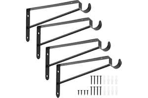 XINGWENHAO Półka do szafy z uchwytem na drążek, trójkątne wsporniki z hakiem, montowane na ścianie, kątowe wsporniki, czarne