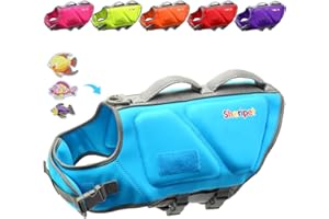 Sheripet Dog Life Jacket for Medium and Large Dogs, L Size Good Visibility Dog Life Vest for Swimming with Reflective Stripes and Rescue Handle, Dog Flotation Vest (Blue, L)