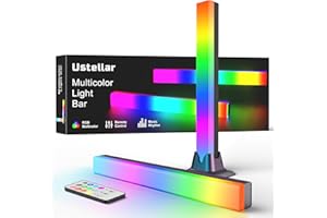 ‎USTELLAR Ustellar RGB Lightbar, Musik Sync RGB IC LED Light Bar, USB Betrieben Ambient Lampe, Farbwechselnde Gaming TV Hintergrundbeleuchtung mit Fernsteuerung, 8 Dynamische Modi für Zimmer Gaming Deko