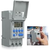 THC15A Programmable Power Timer Switch | Digital LCD Display, 220V 16A, Digital Electric Timer, Weekly Daily, DIN Rail Type
