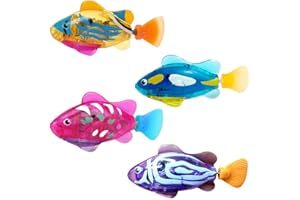 EBKCQ Peces de Juguete Que Funcionan con Pilas, 4 Piezas Peces Electrónicos, Peces Flotantes de Juguete, Flotantes Reutilizables, Decoración de Acuario Flotante para la Piscina, Niños