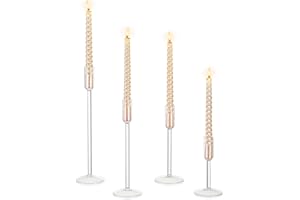 Inweder Portacandele in Vetro per Candelieri: Set di 2 pezzi Candelabro Conico Vintage Porta Candele Trasparente Portacandele Decorativo per Matrimoni Festa Natale o Decorazione per la Casa