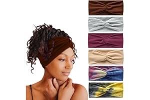 MIQIQAO Women Headband Hairband Turban Flower Cotton Head Scarfs Wide Soft Ladies Headband Boho Fashion Bandanas Elastic Sport Running Yoga Head Wraps (P6ZRan)