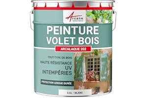 ARCANE INDUSTRIES Peinture volet en Bois, extérieur, Couleur - 0.5 L Blanc - RAL 9003