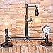 Produktbild XSPWXN Weinlese-industrielle Retro- Rost-Eisen-Wasser-Rohr-Tabellen-Licht-antike Steampunk E27 einzelner Hauptschreibtisch-Akzent-Lampe mit Uhr für Wohnzimmer-Uhr-Geschäfts-Pub-Schreibtisch-Licht