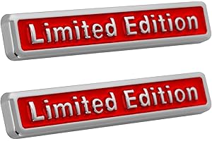 Grevosea Naklejka 3D Limited Edition zestaw 2 sztuk, czerwone, metalowe, emblemat, na samochód, motocykl, okno, drzwi, PC, tablet, laptop, akcesoria tuningowe na prezent