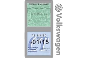 ASSURDHESIFS #Marque Française VD23 | Autocollant dècoration intérieur Pare-Brise | Porte Vignette Assurance Auto Allemande |Transfert Film Vinyle décoratif | Pochette Adhésive avec Logo (Gris)