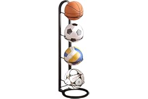 Accmuzzy Football Stand,Metal Ball Stand,Ball Storage Rack Football Stand Display,Sports Organizer Football Holder,Football Storage,Ball Storage Garage Holder for Football,Volleyball,Basketball