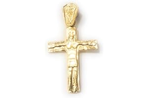 Croce Iridescente Camino Neocatecumenale. De Bussy Ciondolo a Forma di Croce, cammino neocatecumenale, in Argento Sterling 925m ricoperto in Oro 18 kt