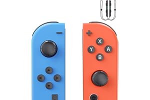 JeckBin Switch Controller Compatible with Switch/Lite/OLED, Replacement L&R Joystick Controller for Switch with Motion Control,6-Axis Gyro, Dual Vibration- Blue/Red