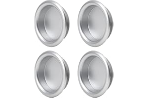 Morobor 4 Pack Closet Door Finger Pull, Plastic Round Sliding Pull, Recessed Kitchen Cabinet Handles Pull, Invisible Door Handle, Matte Silver