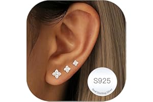 DORANA 3 Paar Ohrringe Silber 925 Für Damen Hypoallergen Ohrstecker Silber Klein 925 Damen Ohrringe Silver Huggie Sets Für Frauen Mehrere Piercings