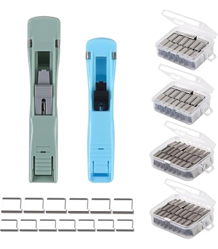 3 Dispenser Per Graffette Con 250 Clip Metalliche - Portatile, Riutilizzabile Per Ufficio, Casa, Scuola - Foto 6