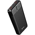 pTron Dynamo Surge 20000mAh 22.5W Fast Charging Power Bank, Supports VOOC/Wrap/Dash USB Charging, 20W PD Fast Charging, 3 Outputs, 1 Input & Multiple Layers of Protection (Black)