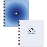 15x16 Spiralli Karton Kapak 2'li D&uuml;z &Ccedil;izgisiz Not Defter Seti - Mavi Aura